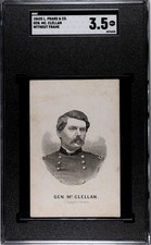 1860s L. Prang & Co Major General McClellan SGC 3.5 Union Civil War West Point picture