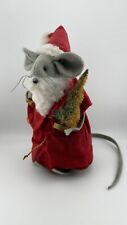 Festive Mouse in Santa Costume with Christmas Tree & Bear Decor picture