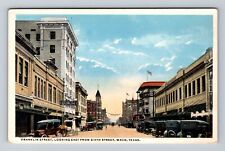 Waco TX-Texas, Franklin Street, Advertising, Antique, Vintage Postcard picture