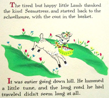 1968 MARY'S LITTLE LAMB DOLLIE TINGLE  ORIGINAL drawing art BOOK PAINTING basket picture