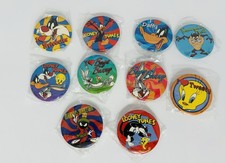 Vintage 1990s KIDS 10 Looney Tunes Safety Pin Back Buttons WB Daffy Bugs Taz L1 picture