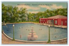 c1940's Ashworth Public Poo Greenwood Park Des Moines Iowa IA Unposted Postcard picture
