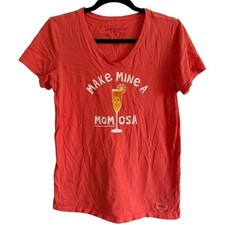Life Is Good orange T Shirt Make mine a MOMosa Mom pregnancy announcement medium picture