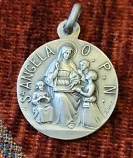 St. Angela Vintage & New Sterling Medal Catholic France Patron Sick & Disabled picture