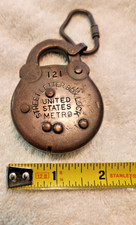 Antique Vintage Street Letter Box Lock MV Post Office US Brass USPS Obsolete picture