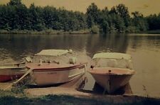 YE16 35mm Original Slide Classic AMERICANA BOATS Michigan LAKE TIED AND READY picture