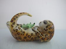 LYNN CHASE Porcelain Hollohaza Hungary Reclining LEOPARD Otter Starfish Figurine picture
