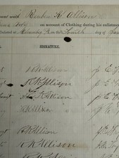 1864 11th Pennsylvania Artillary Clothing Account Document Pair picture