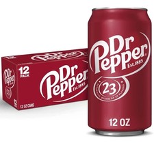 Dr Pepper Soda Pop, 12 fl oz, 12 Pack Cans - picture