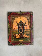 Frame Photo, Maha Kali with Shiva Picture, With Wooden Painted frame- 8.5 x11.5