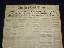 1918 MARCH 31 NEW YORK TIMES - GERMANS GAIN ON AMIENS, LOSSES AT ARRAS - NT 8154 picture
