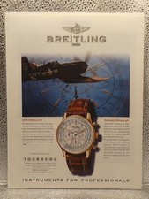 Vintage Breitling Navitimer Watch Tourneau 1998 Print Advertising Full Page Ad picture
