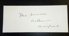 Thomas Swann (1809 – 1883) Autograph  - Reconstruction era Republican  picture