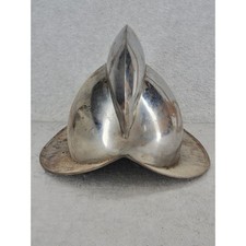 Vintage Spanish Conquistador Morion Helmet Metal Reproduction Silver Chrome 9.5 picture