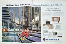 VERY RARE XMAS 1962 MOTOROLA CHARLES SCHRIDDE ART Vintage Color 2pg AD 20 x 14 picture