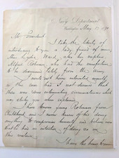 Civil War Naval Hero David Porter writes President Ulysses S. Grant picture