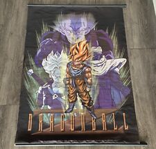 VINTAGE 1999 DragonBall Z Super Saiyan Wall Scroll 40” 29” Goku Japan Anime DBZ picture