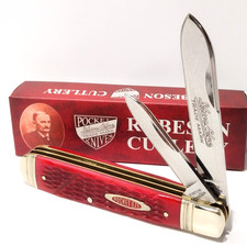 Robeson English Jack Red Jigged Bone 2 Blade Slipjoint Folding Pocket Knife NEW picture