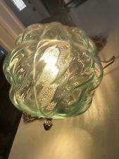 Vintage Captured Light Blue Glass Ceiling Hanging Lamp. picture