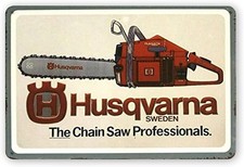 Vintage Tools Equipment Metal Sign Husqvarna Chainsaws Poster Tin Metal Signs picture
