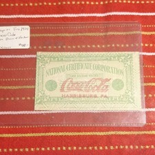 Coca-Cola 1924 National Certificate Corp Voucher Coupon Green Original Soda picture