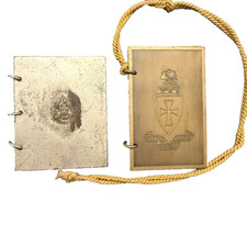 2 Vtg METAL UCLA University Antique 1900 sorority college Dance Cards 1912s Deco picture