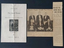 1940s Masonic Lodge Grand Master Visit Program And News Clippings picture