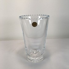 Vintage Cristal de France Genuine Lead Crystal Vase Heavy Weight Cut Edge 8