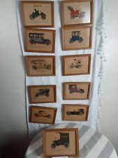 11 Antique Vintage Automobile Lithographs Produced mostly 1950's by Evelyn Curro picture