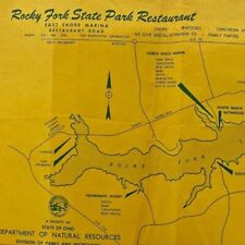 1972 Rocky Fork State Park Restaurant Map East Shore North Beach Ohio Placemat picture