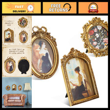 3 Pcs Vintage Gold Picture Frames Set for Tabletop Display - Elegant Home Decor picture