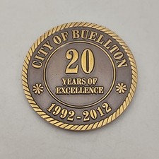 City of Buellton California 20 Years of Excellence Challenge Coin picture