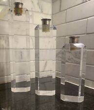 3 Tapered Ritts Astrolite Lucite Candlestick Candle Holders Mid Century Modern picture