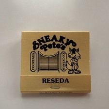 Vintage Matchbook - Sneaky Pete's Cocktails Reseda California 91335 picture