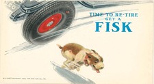 1925 Fisk Tire Company Advertising Blotter Puppy Time To Re-Tire Get A Fisk picture