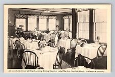 Norfolk CT-Connecticut, Dining Room Hotel Martini, Vintage Postcard picture