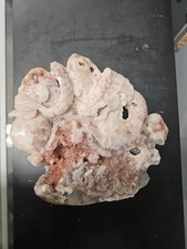 Exquisite Hand-Carved Pink Amethyst Dragon  Sparkely Geode Druzy Specimen  picture