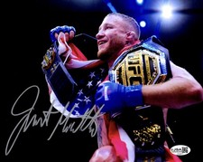 JUSTIN GAETHJE SIGNED UFC FREEDOM 250 WHITE HOUSE FIGHTER 8X10 PHOTO JSA COA #1 picture