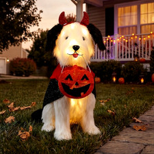 Haunted Living 24-in Lighted Sheepdog Trick or Treat Halloween Decoration picture