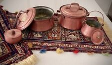 Set Of 4 Vtg Copper Pots Heavy Quality (Hammered Metal) picture