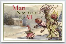 Matthew Kirscht Mari Lwyd Horse Folk Lore Halloween Artist Sketch Postcard MK11 picture