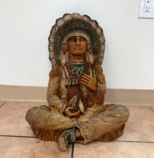 Vintage 1973 Universal Statuary Native American Indian Chief Statue Vaughn picture