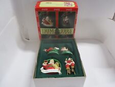 Vintage 1991 Coca-Cola Trim A Tree Santa Boxed Set Of 4 Santa’s Ornaments Boxed picture