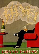 Grand Parisy Vintage Ad Poster c1930s - Art Deco Champagne 24x32” 🍾 picture