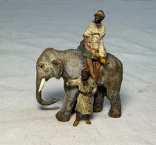antique 19th century mini cold painted Austrian Vienna bronze elephant statue picture
