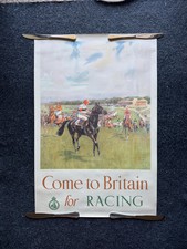 Original 1950s Come to Britain for Golfing Travel Poster, Vintage MCM Wall Deco picture