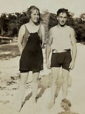 1S Photograph Cute Couple Pretty Woman Handsome Man Curly Hair Bulge Legs 1920s picture