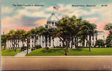 Alabama State Capitol Building Montgomery AL Vintage Linen Postcard B34 picture