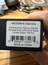 WE Knife Nexusia WE22044-6 Polished Gray Titanium CPM 20CV #63/158 Limited LNIB picture