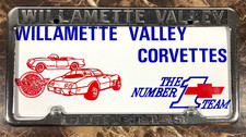 Willamette Valley Corvette 1978 Vintage License Plate Frame Portland Oregon WVCA picture